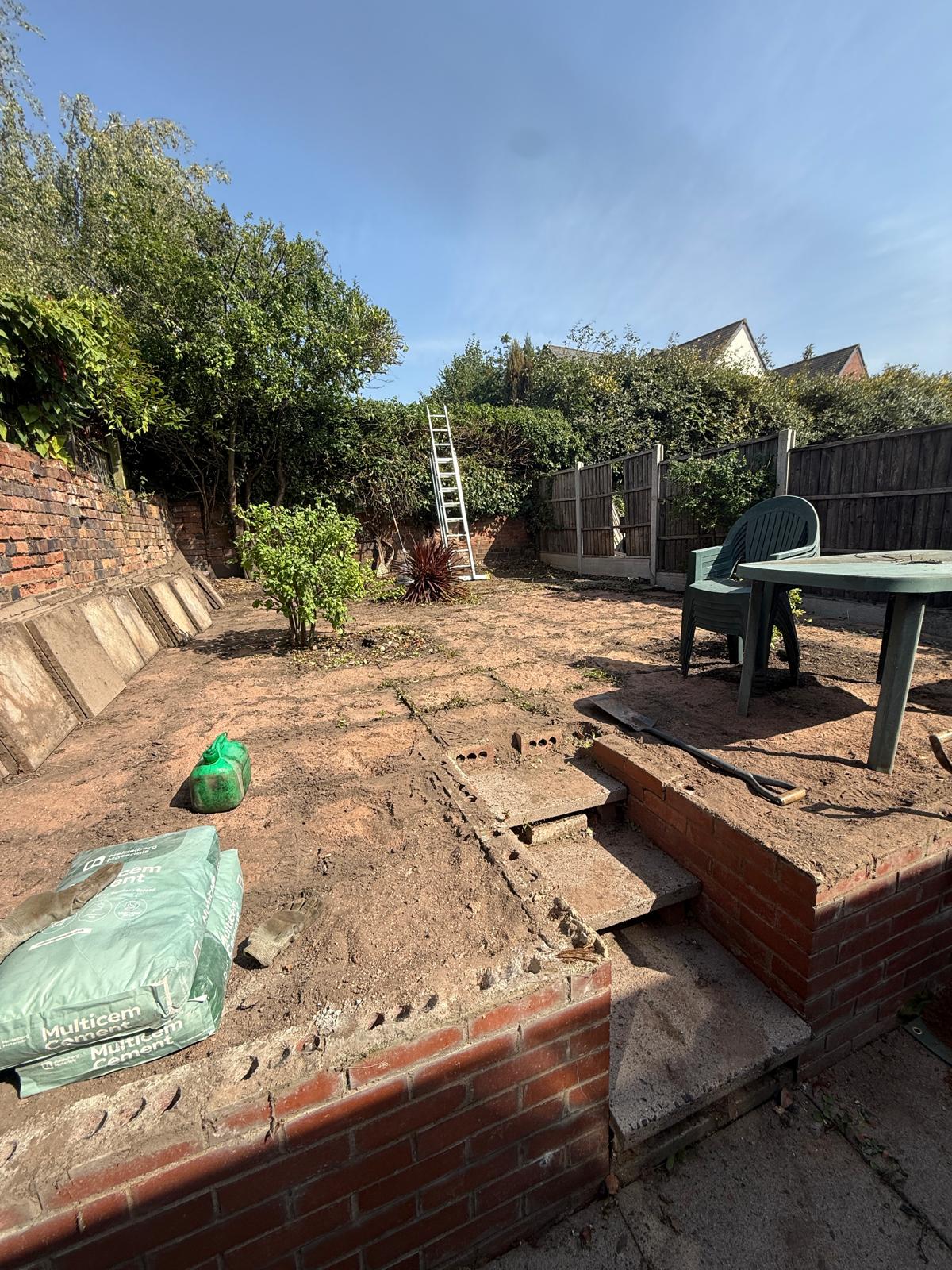 Patio area before improvement